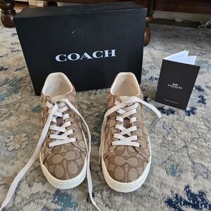 Coach Brown Monogram Sneakers Size 7 But Fit A Size 8